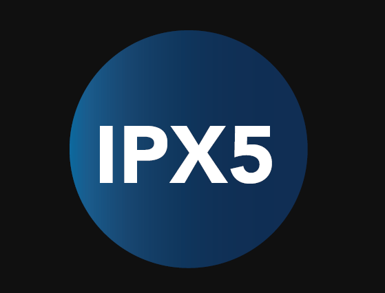 IPX5の防水性能で水濡れにも安心